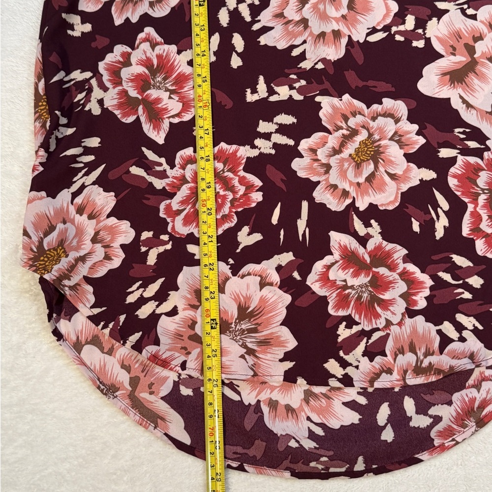 Maurices Floral Sleeveless Blouse Size M Burgundy Pink Boho Top - Picture 8 of 14